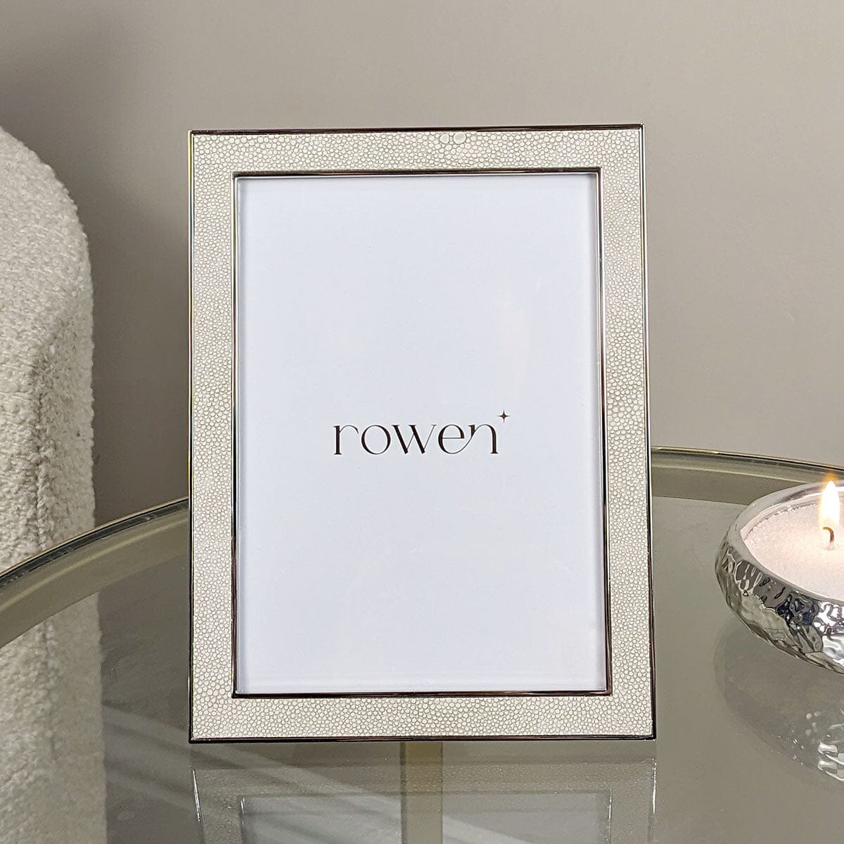 Thalia Faux Cream Shagreen Photo Frame - 5x7" Accessories