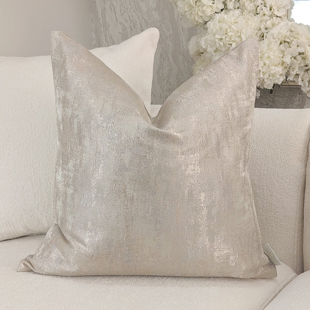Tiana Cream Gold Abstract Print Cushion 50x50cm – Rowen Homes