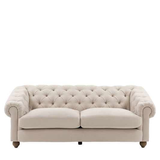 Tilda Oatmeal Chesterfield 3 Seater Sofa Sofa