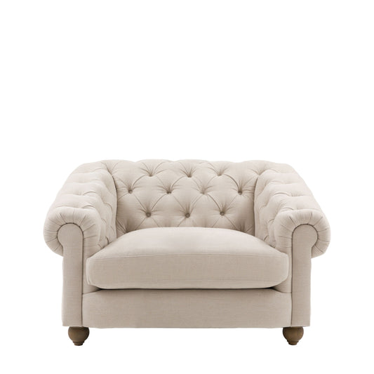 Tilda Oatmeal Chesterfield Armchair Sofa