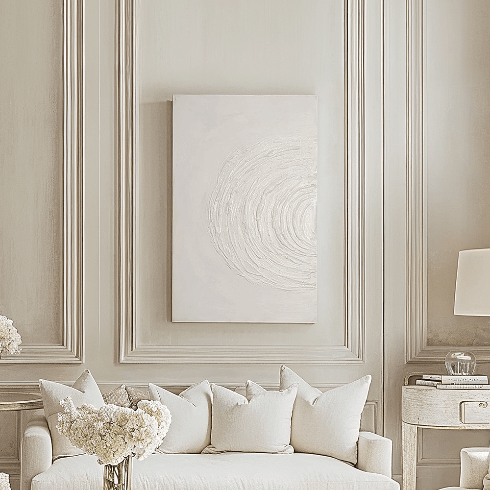 Tilly Cream Half Moon Textured Canvas Wall Art Accessories