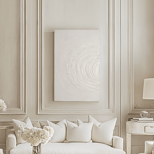 Tilly Cream Half Moon Textured Canvas Wall Art Accessories