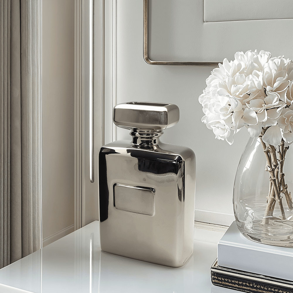 Tilly Silver Perfume Bottle Decorative Vase Accessories