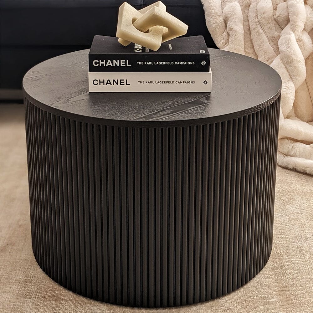 Tisbury Black Round Wooden Coffee Table Furniture