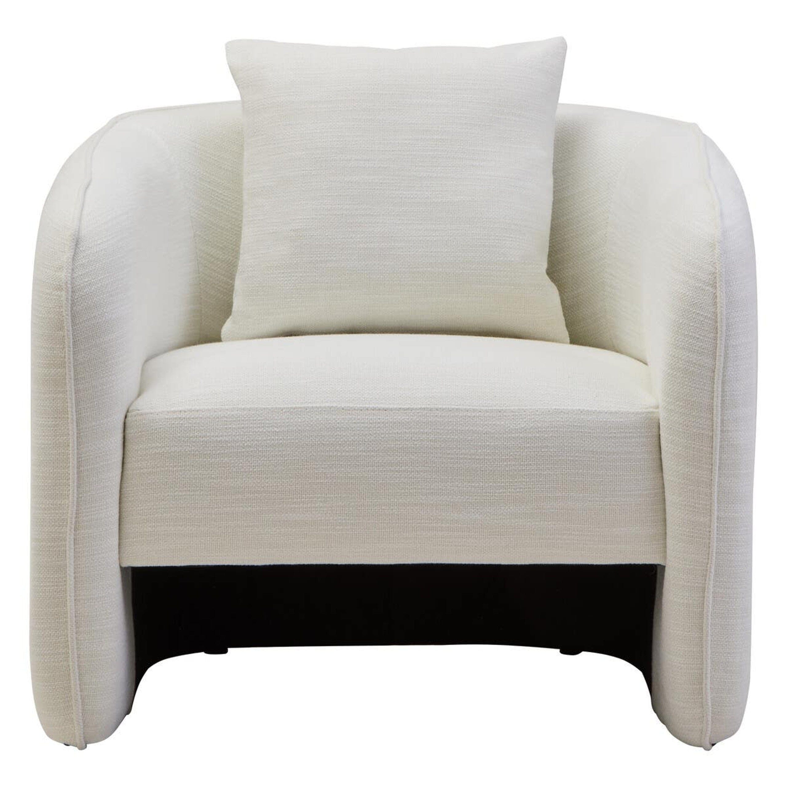 Tofna Cream Linen Effect Curved Accent Chair Furniture
