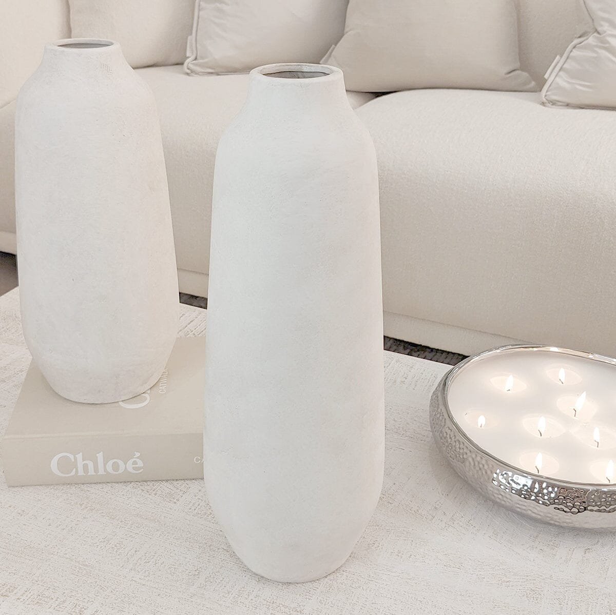 Tova Large White Distressed Vase Accessories