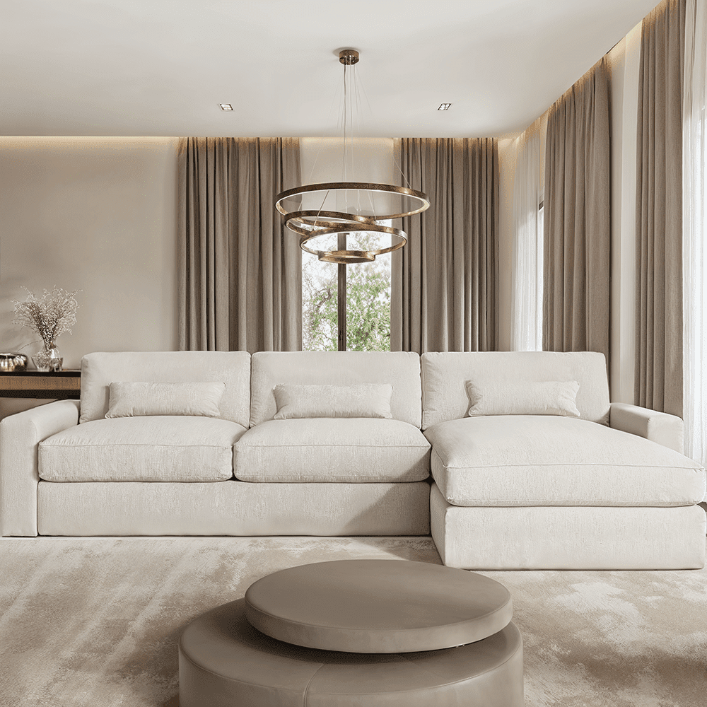 Tribeca Ash Greige Sofa Range Sofa Large Right Hand Facing