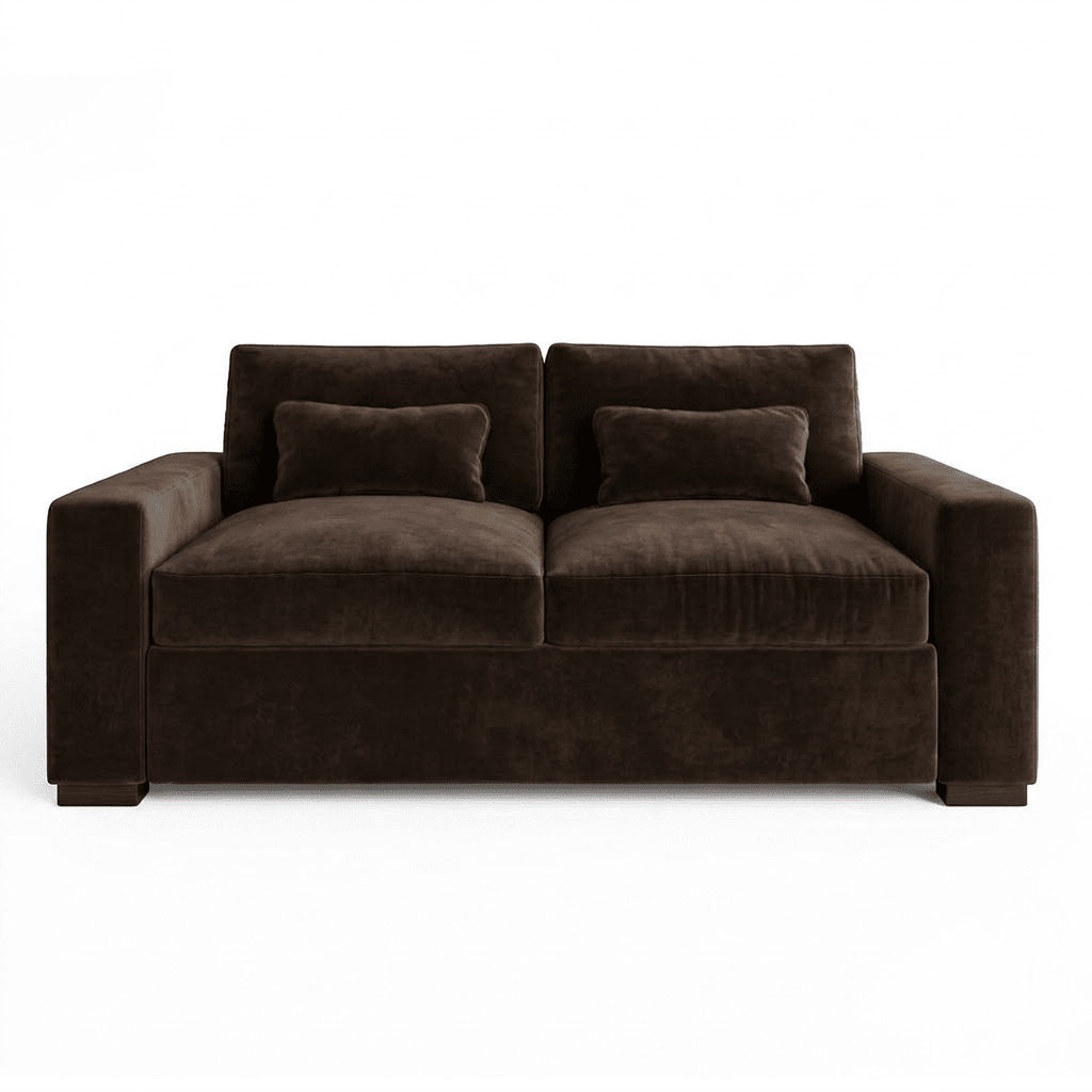 Tribeca Chocolate Brown Velvet 2 Seater Sofa Sofa