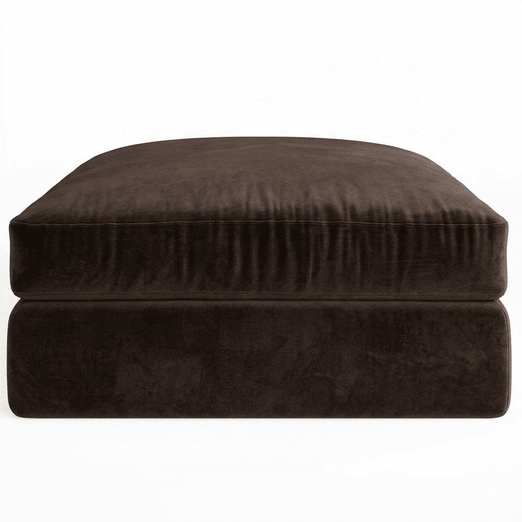 Tribeca Chocolate Brown Velvet Large Footstool Sofa