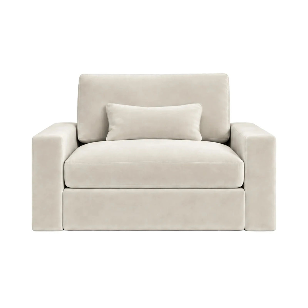Tribeca Cream Velvet Love Seat Sofa