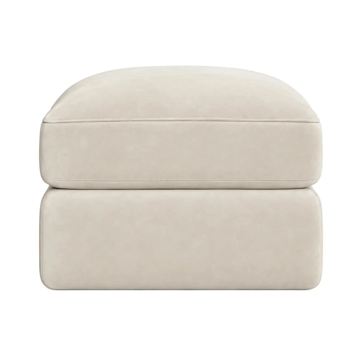 Tribeca Cream Velvet Medium Double Width Footstool Sofa