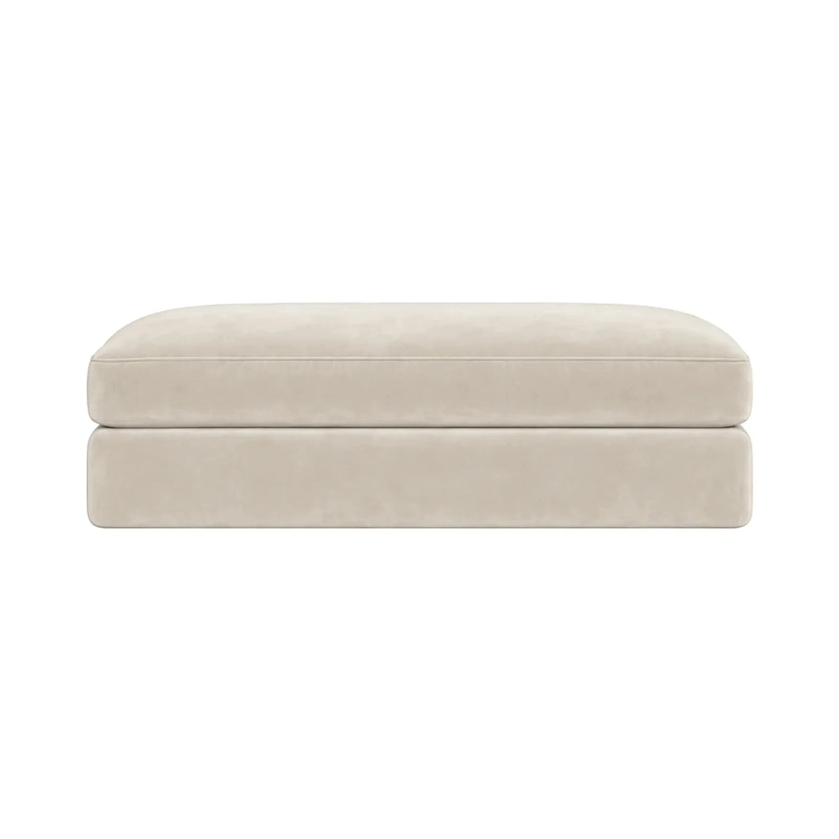 Tribeca Cream Velvet Medium Double Width Footstool Sofa