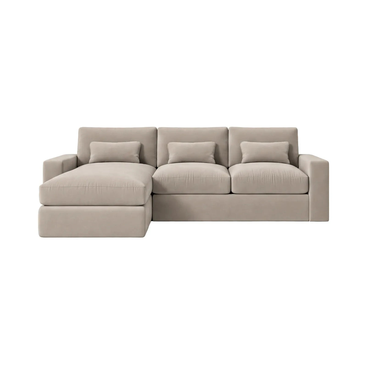 Tribeca Mink Velvet Medium Left Hand Facing Chaise End Sofa Sofa