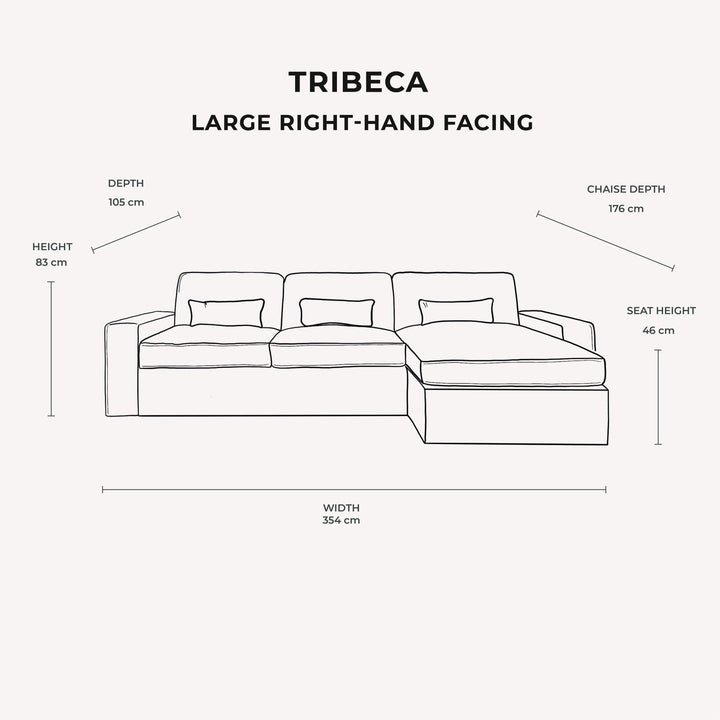 Tribeca Mink Velvet Sofa Range Large Chaise End Sofa - Right Hand Facing 