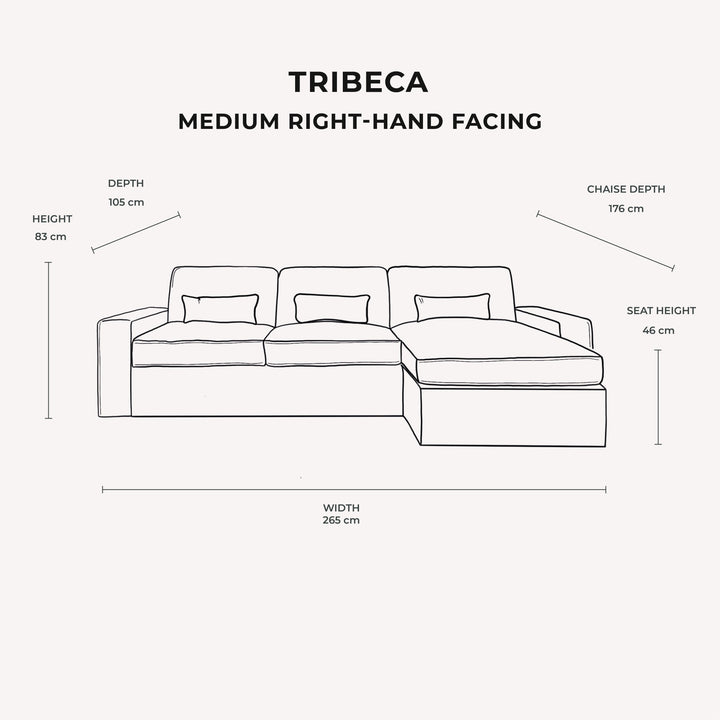 Tribeca Mink Velvet Sofa Range Medium Chaise End Sofa - Right Hand Facing 