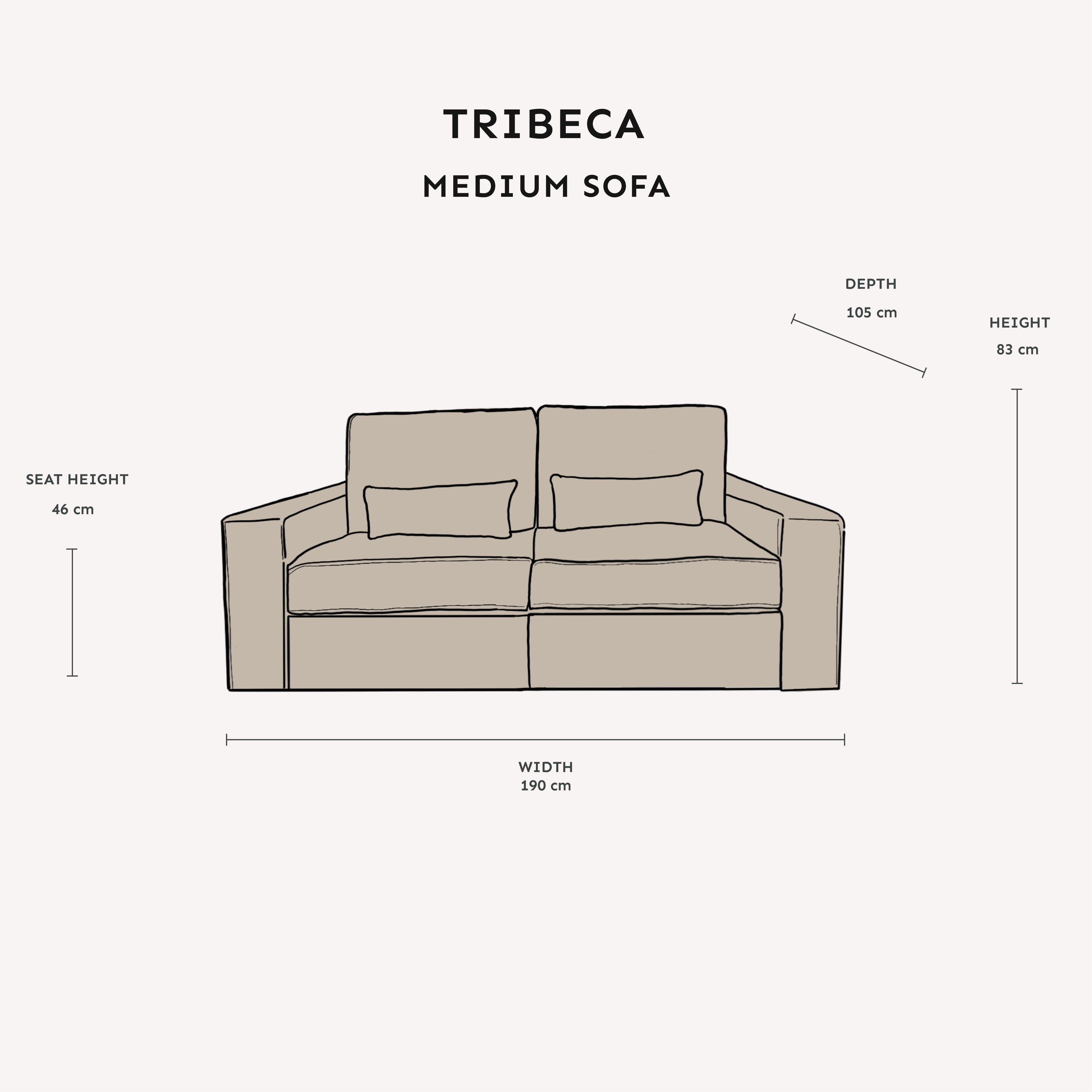 Tribeca Warm Grey 2 Seater Sofa MTO Sofa