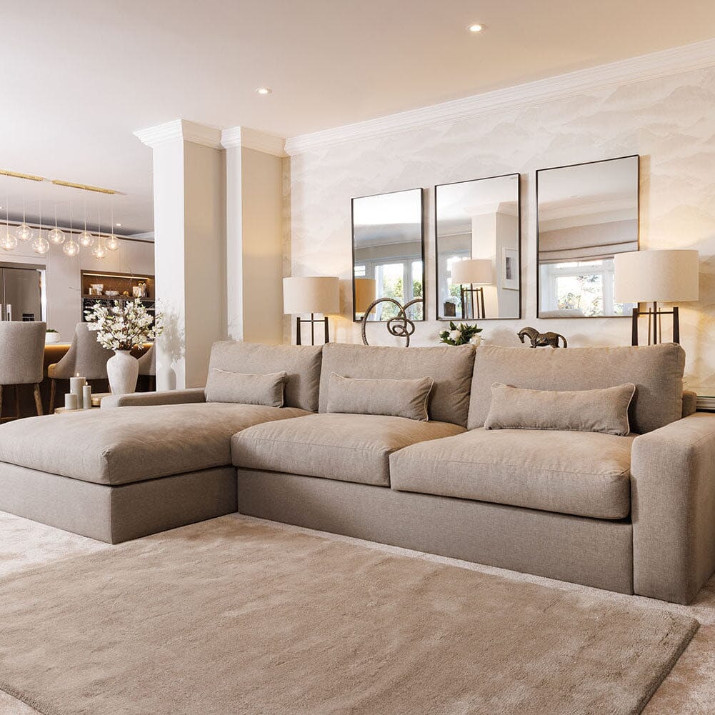 Tribeca Warm Grey Large Chaise End Sofa - Left Hand Facing MTO Sofa