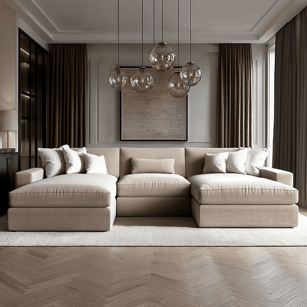 Tribeca Warm Grey Large U Shape Sofa Sofa