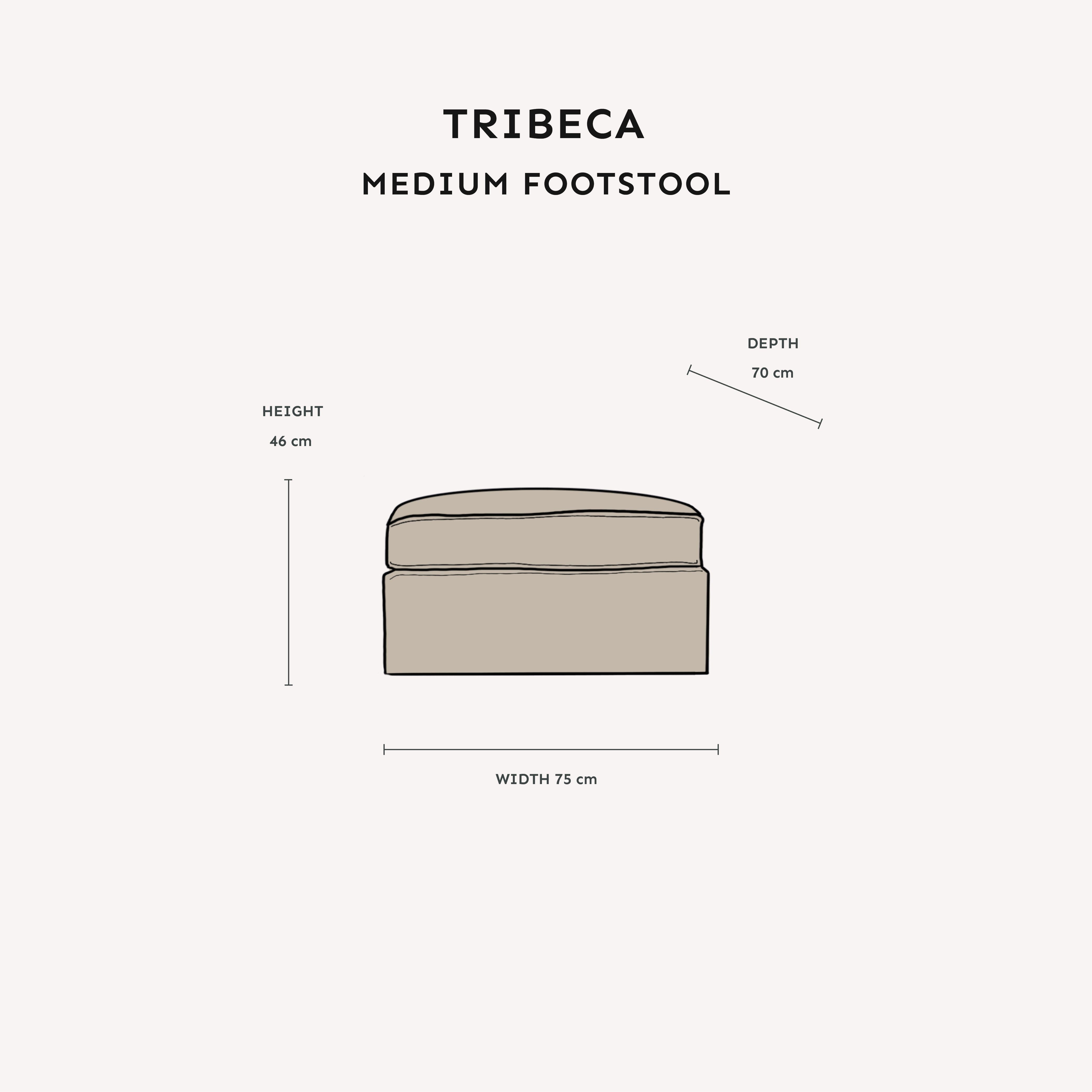 Tribeca Warm Grey Medium Footstool MTO Sofa