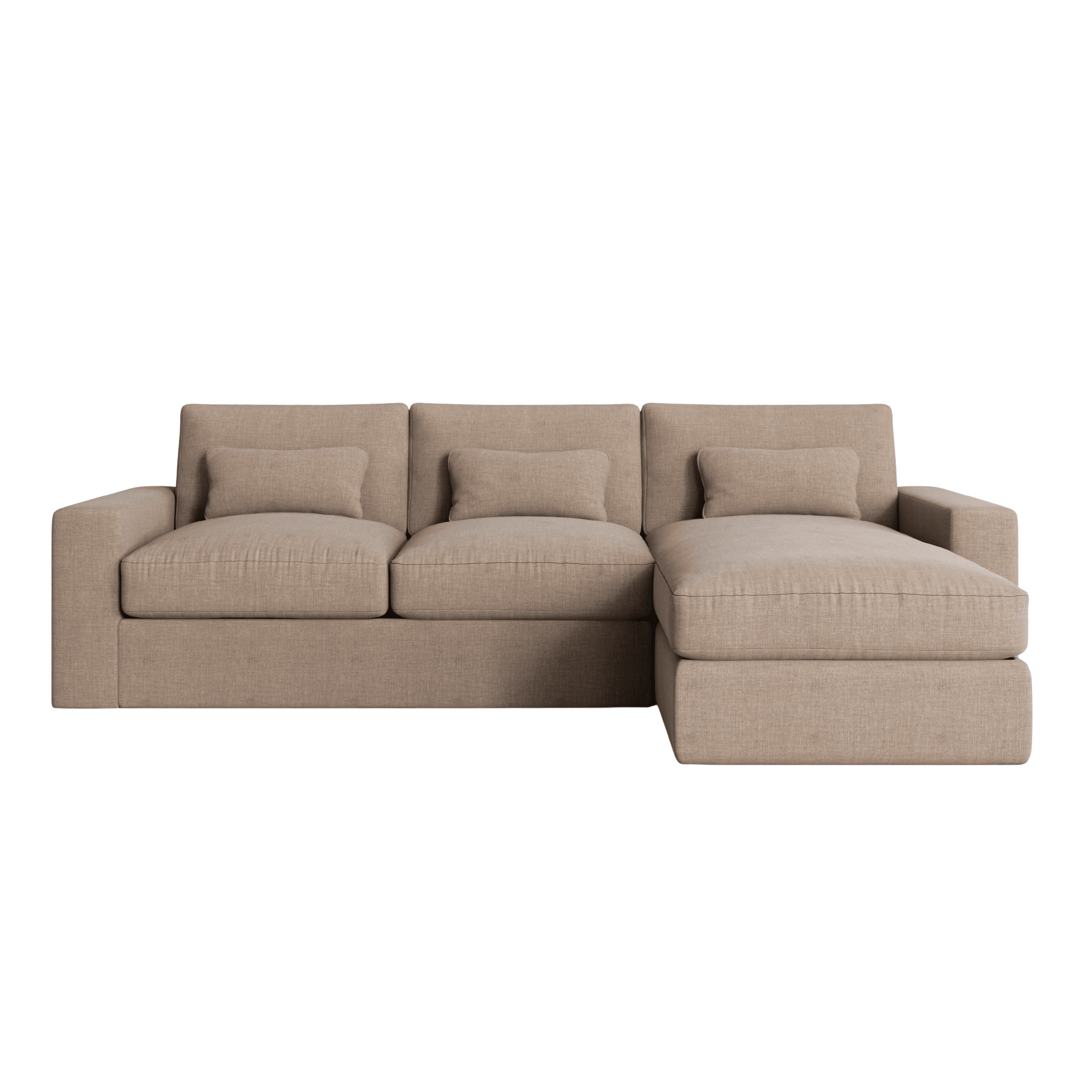 Tribeca Warm Grey Sofa Range Sofa Medium Chaise End Sofa - Right Hand Facing Love Seat