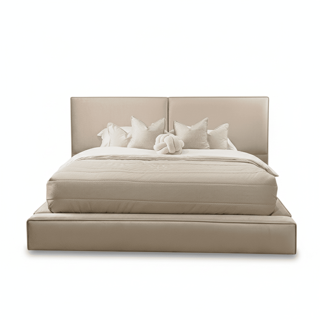 Tropez Vanilla Chunky Piped Velvet Bed Beds and Headboards