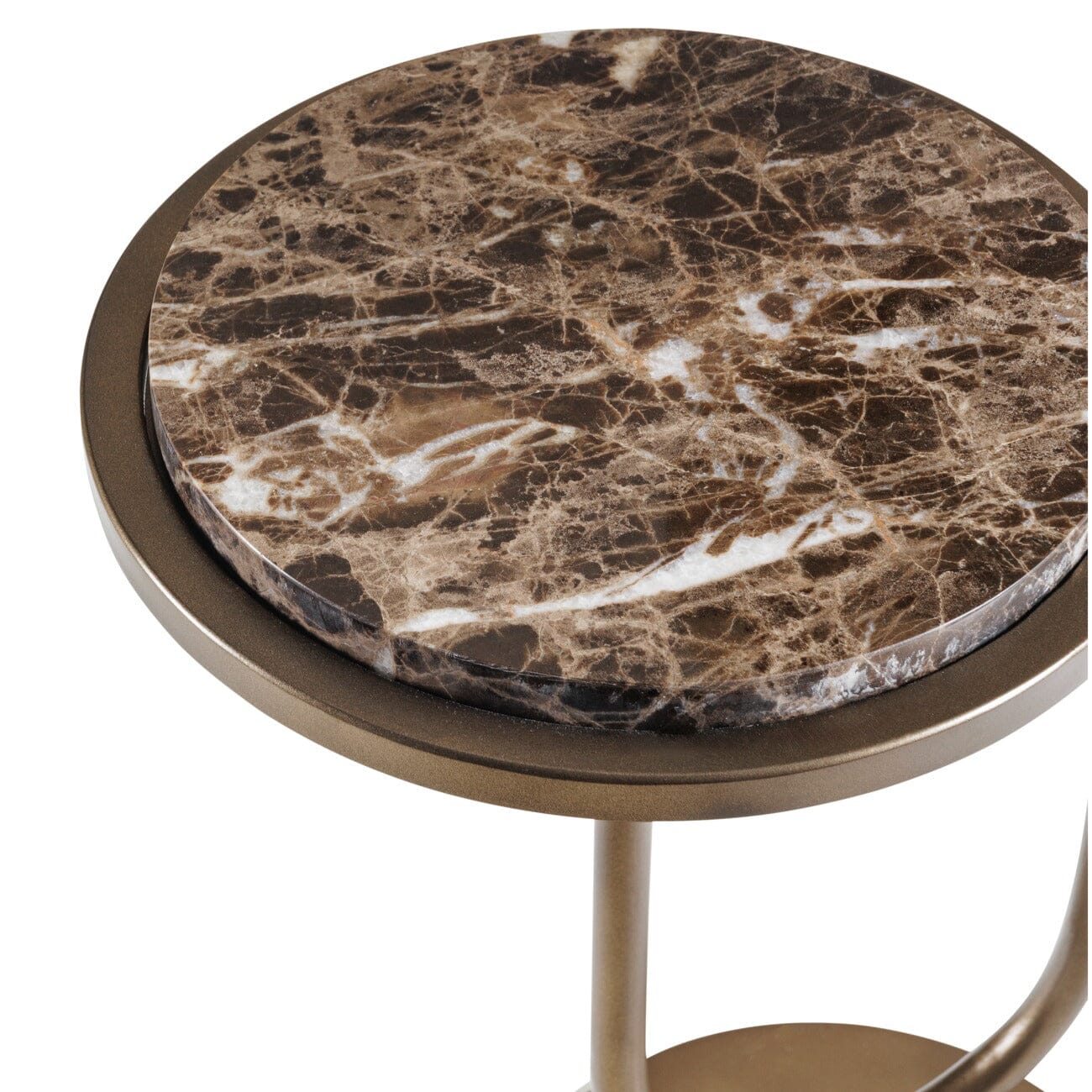Utopia Gold 2 Tiered Side Table with Dark Marble Top Furniture