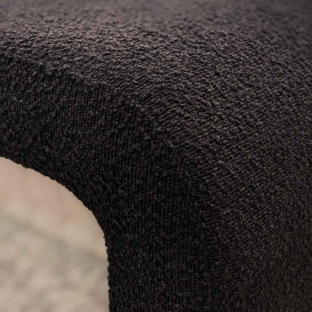 Valiona Black Boucle Curved Bench Furniture