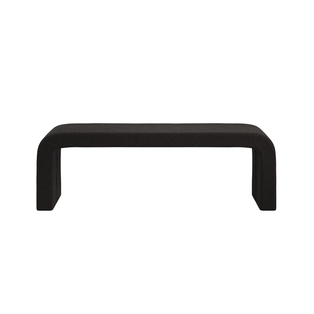 Valiona Black Boucle Curved Bench Furniture