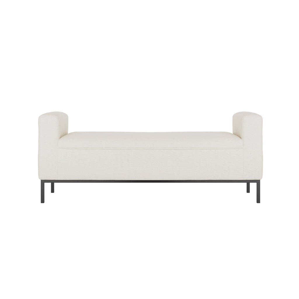 Vanessa Ivory Linen Blend Bench with Black Legs Furniture