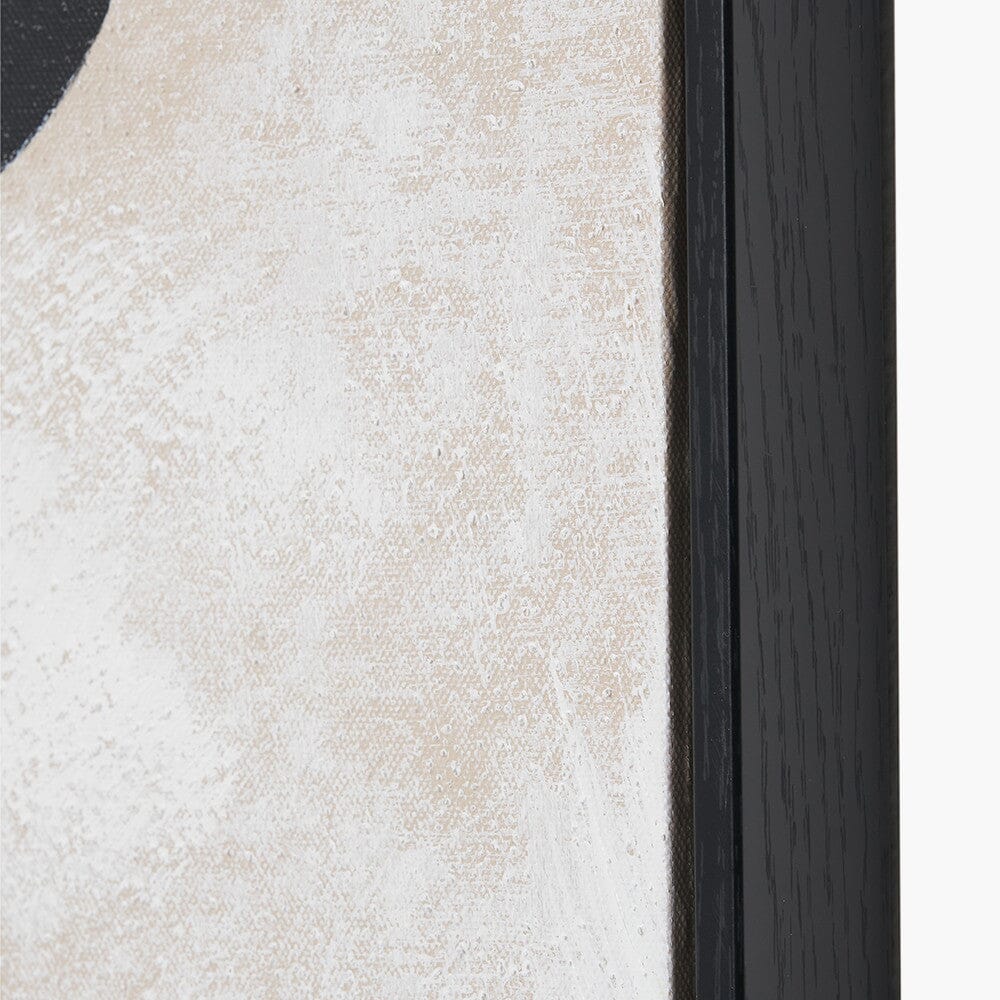 Velvyn Black & Natural Stone Design Canvas Wall Art Accessories