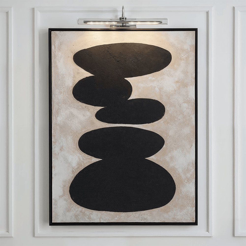 Velvyn Black & Natural Stone Design Canvas Wall Art Accessories