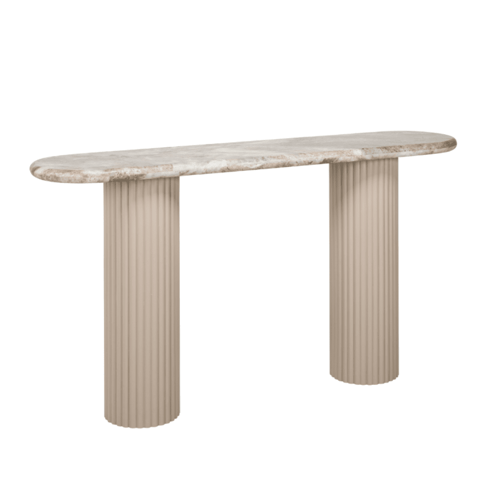 Verinne Oval Marble Top Console Table Furniture