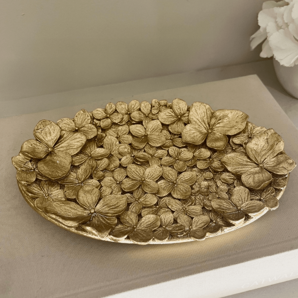 Vespera Gold 3D Flower Statement Trinket Dish Accessories