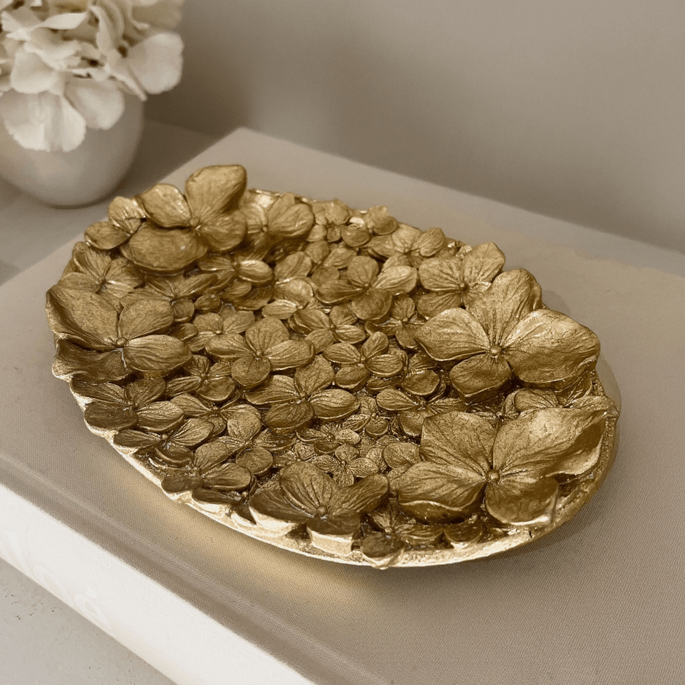 Vespera Gold 3D Flower Statement Trinket Dish Accessories