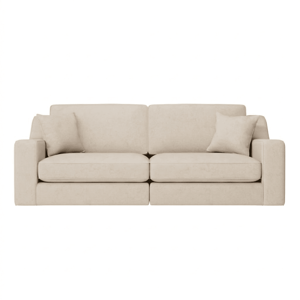 Victoria Beige Textured 4 Seater Sofa Sofa
