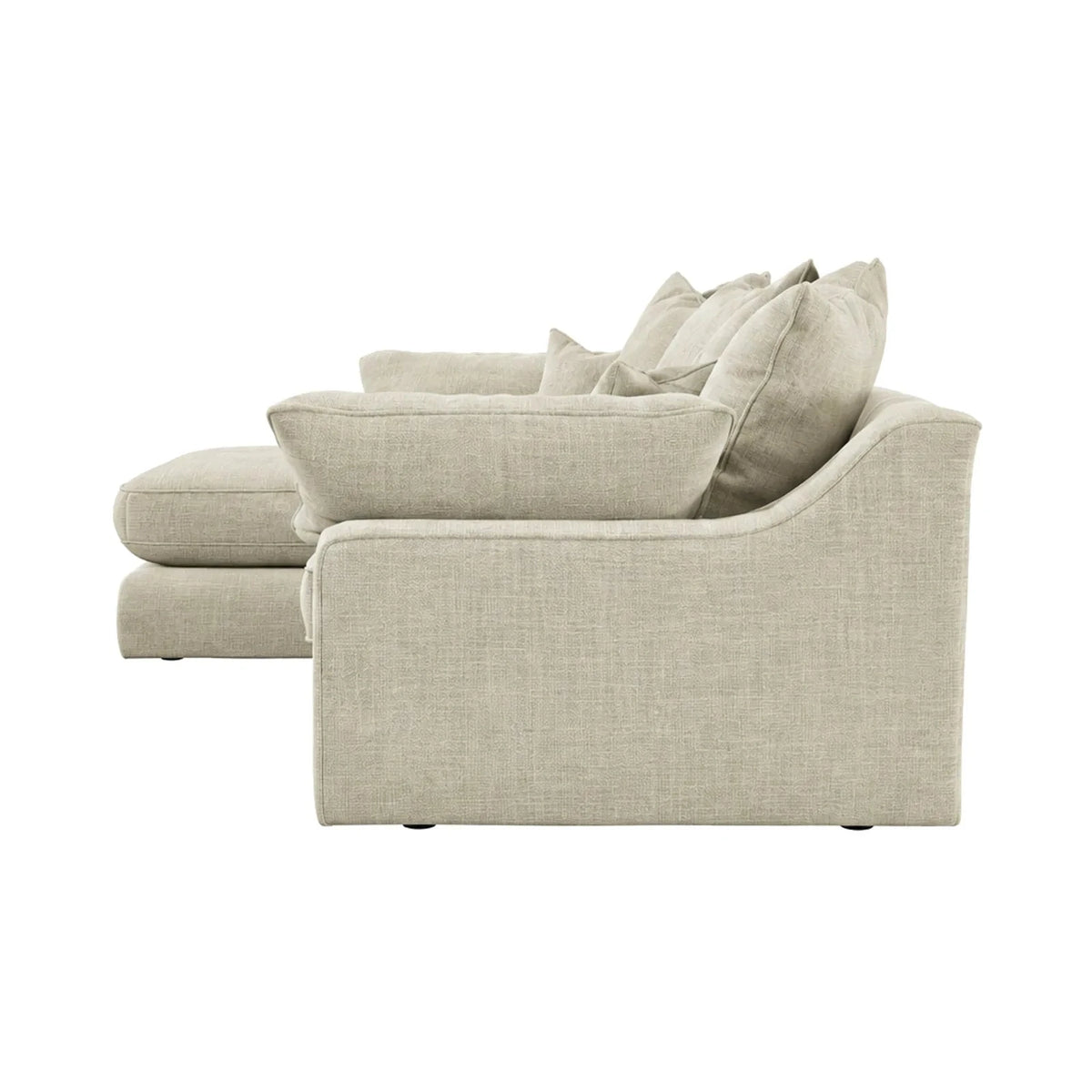 Victoria Beige Textured Medium Chaise End Sofa - Left Hand Facing Sofa