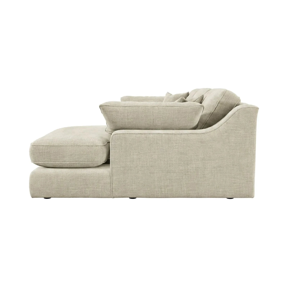 Victoria Beige Textured Medium Chaise End Sofa - Right Hand Facing Sofa