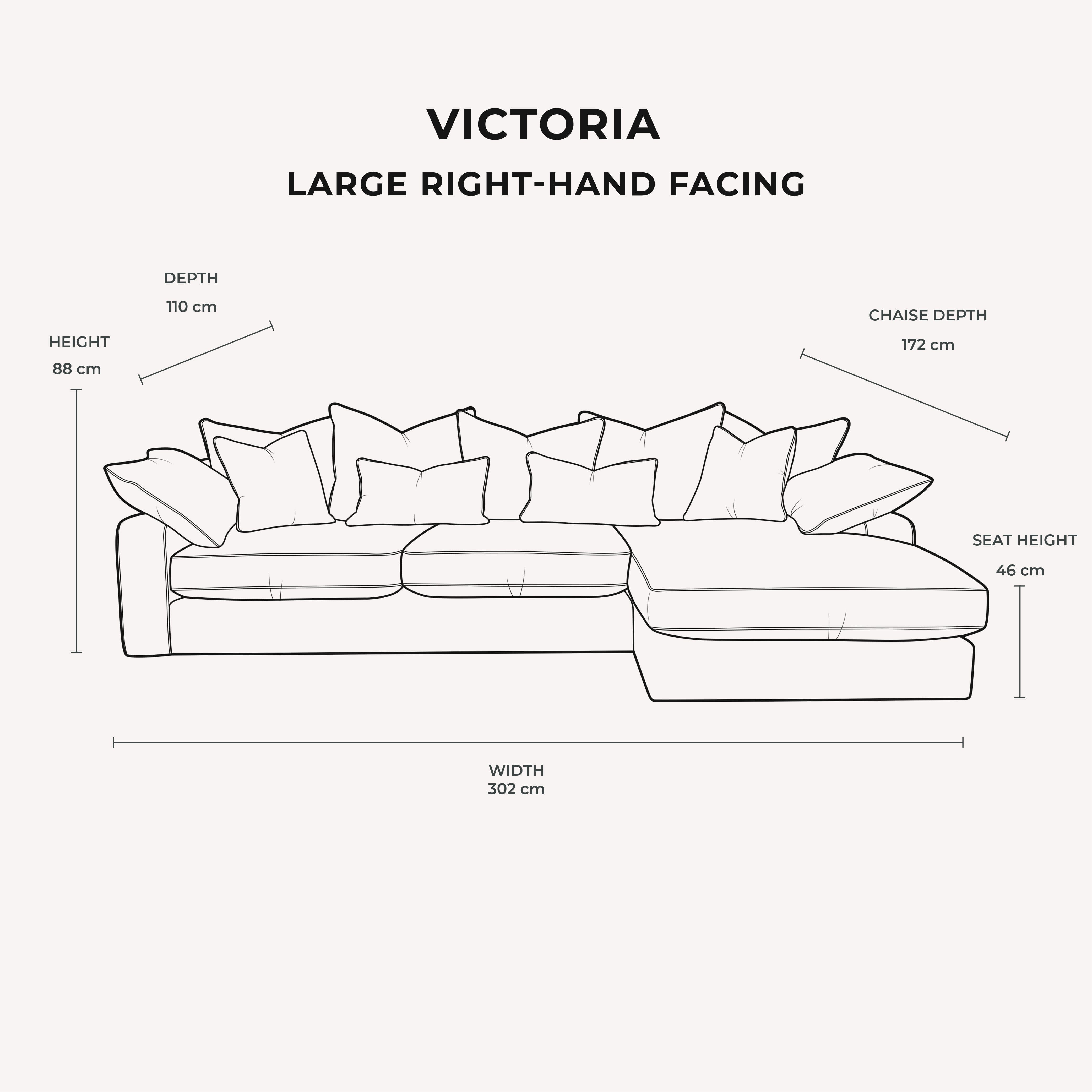 Victoria Caramel Velvet Pillow Back Sofa Range Large Left Hand Facing