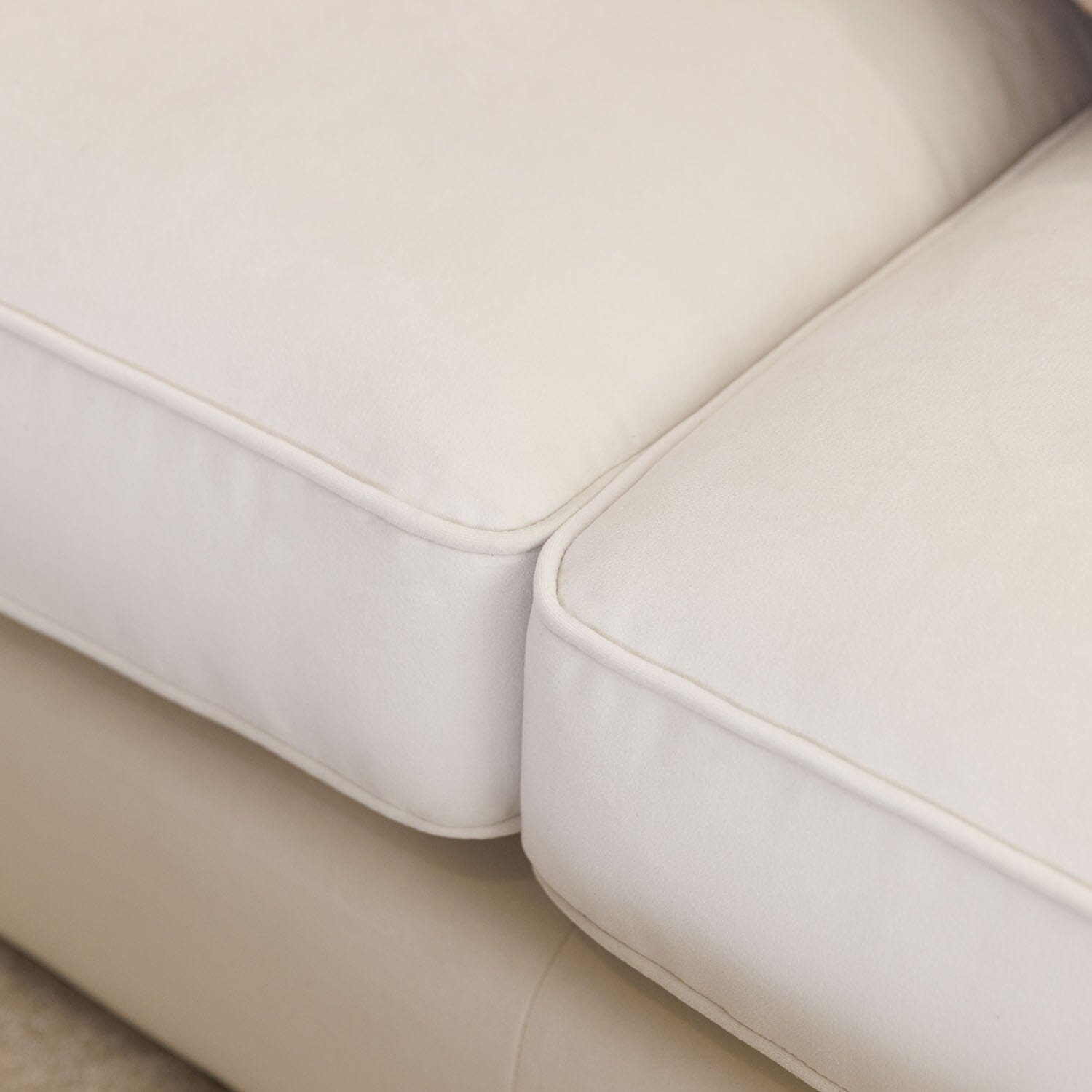 Victoria Cream Velvet 3 Seater Pillow Back Sofa MTO Sofa