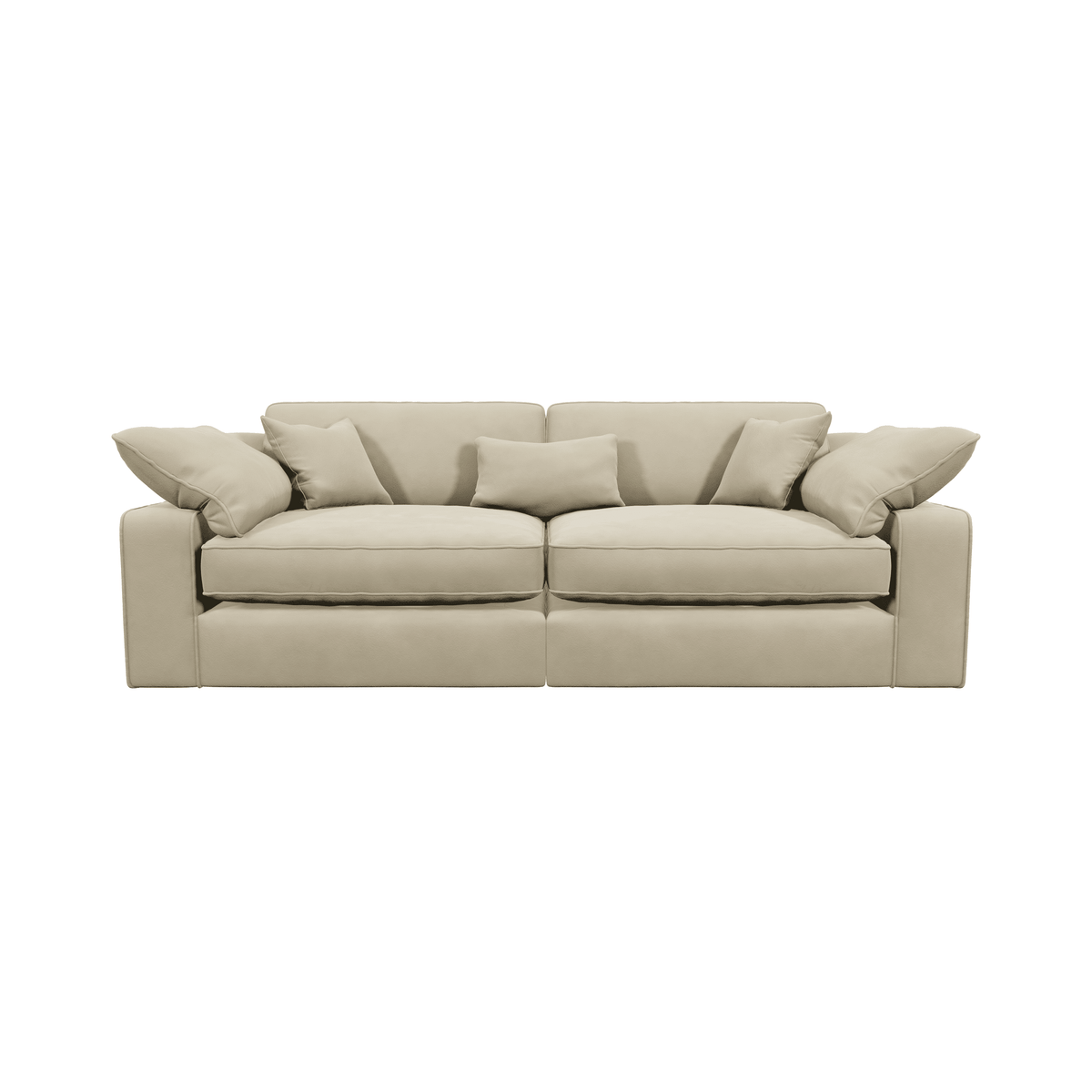 Victoria Cream Velvet 4 Seater Sofa Sofa