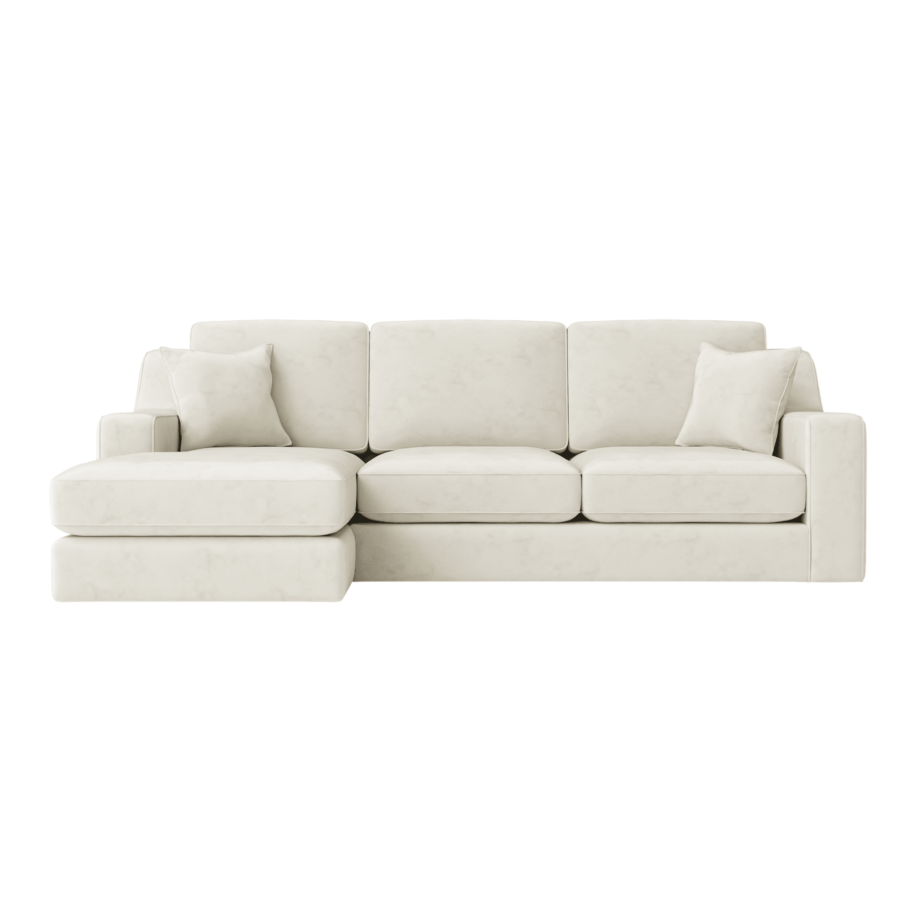 Victoria Cream Velvet Medium Left Hand Facing Chaise End Sofa Sofa