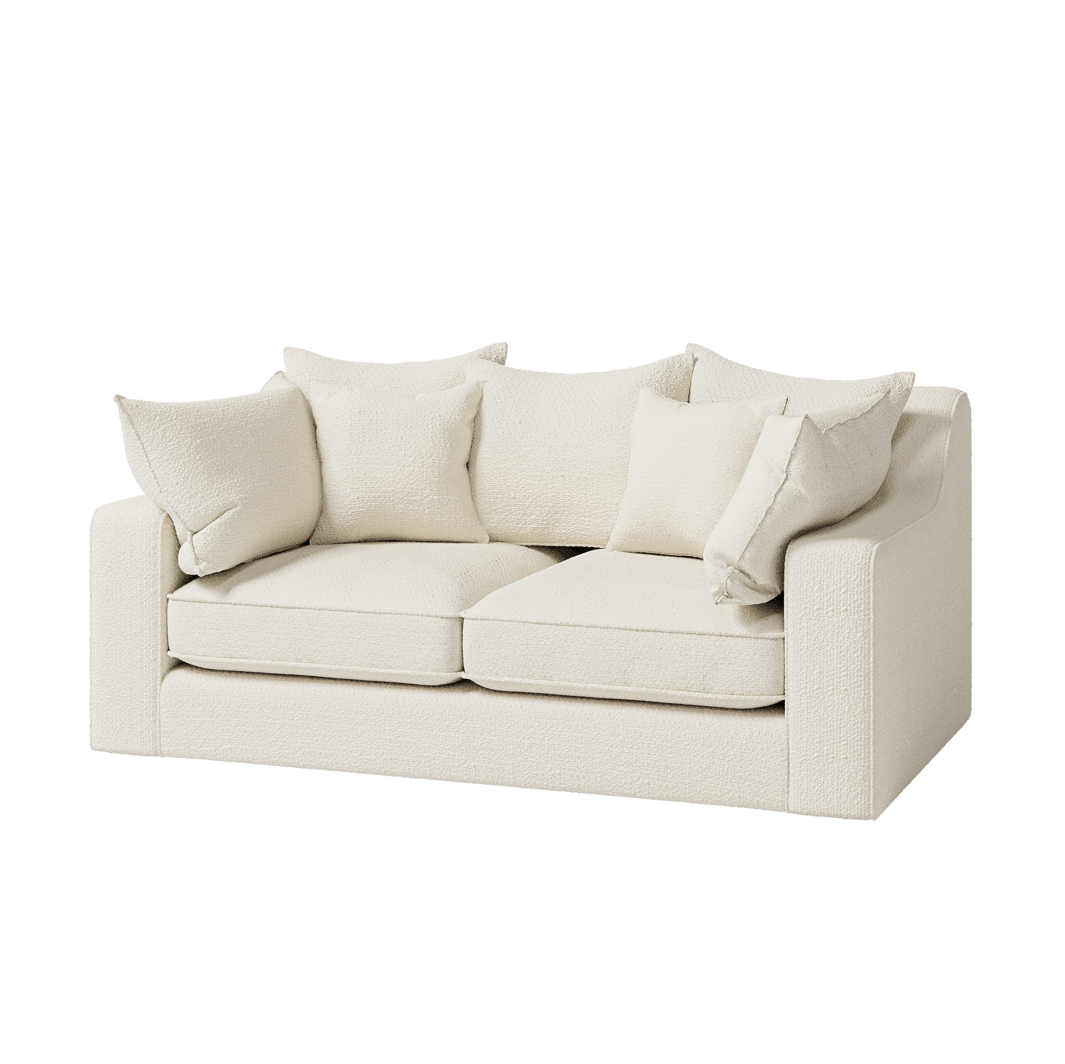 Victoria Ecru Boucle 3 Seater Pillow Back Sofa Sofa