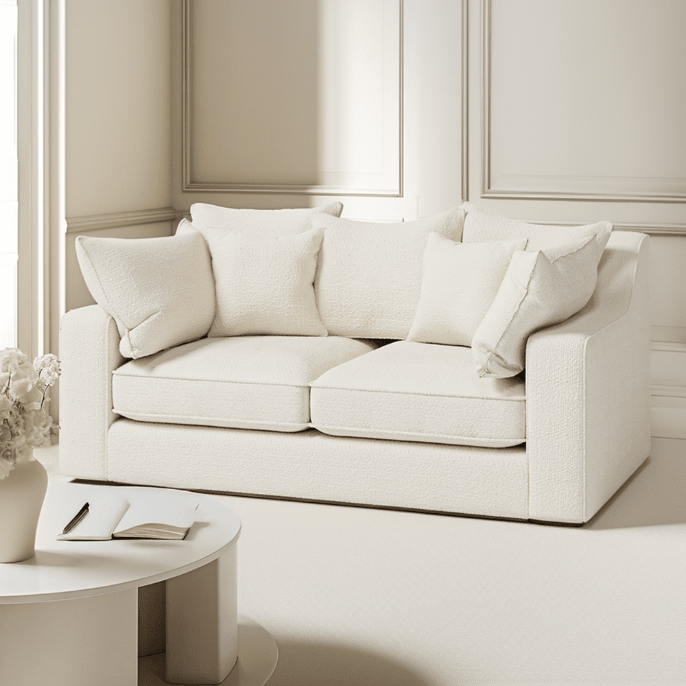 Victoria Ecru Boucle 3 Seater Sofa Sofa