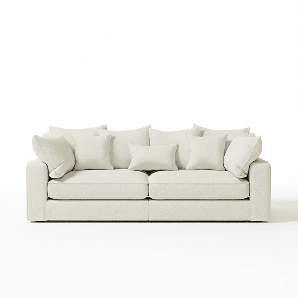 Victoria Ecru Boucle 4 Seater Sofa