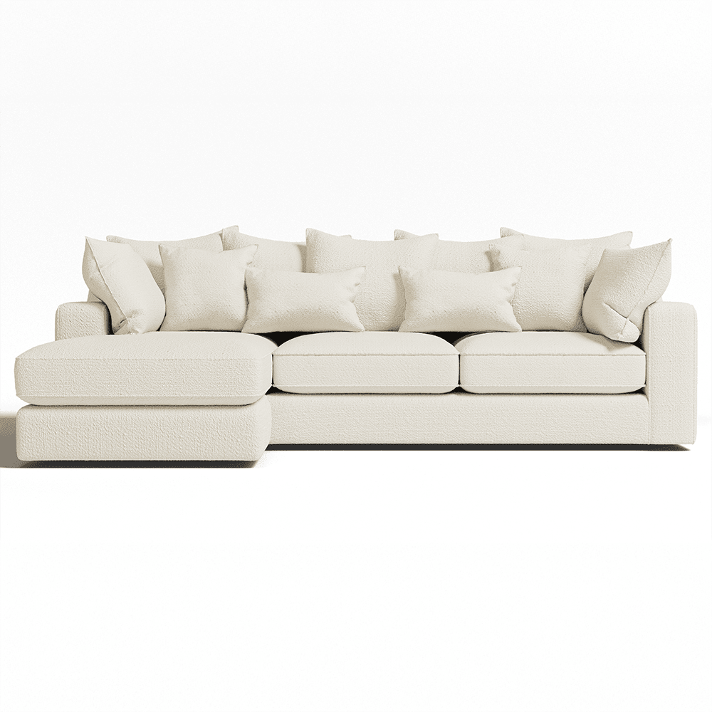 Victoria Ecru Boucle Large Left Hand Facing Pillow Back Sofa Sofa