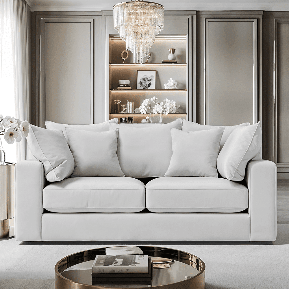 Victoria Silver Pillow Back Sofa Range MTO Sofa 3 Seater Sofa
