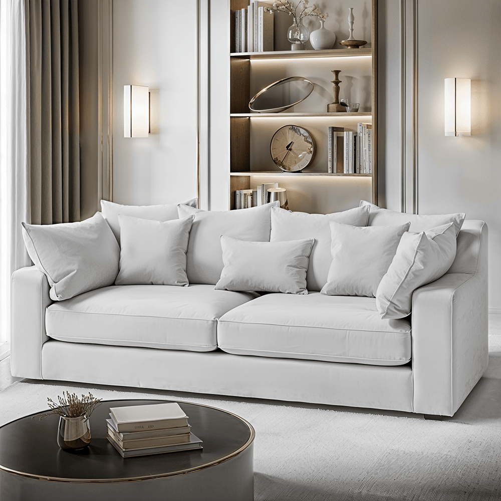 Victoria Silver Pillow Back Sofa Range MTO Sofa 4 Seater Sofa