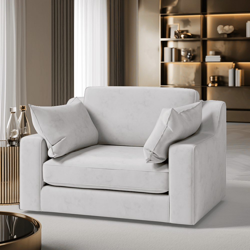 Victoria Silver Pillow Back Sofa Range MTO Sofa Love Seat