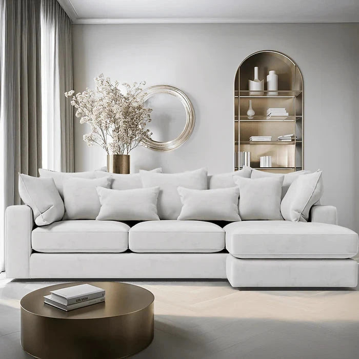 Victoria Silver Pillow Back Sofa Range Sofa Medium Right Hand Facing