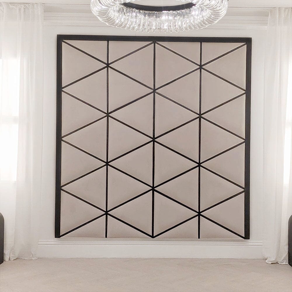 Vienna Mink & Black Premium Geometric Headboard Beds and Headboards